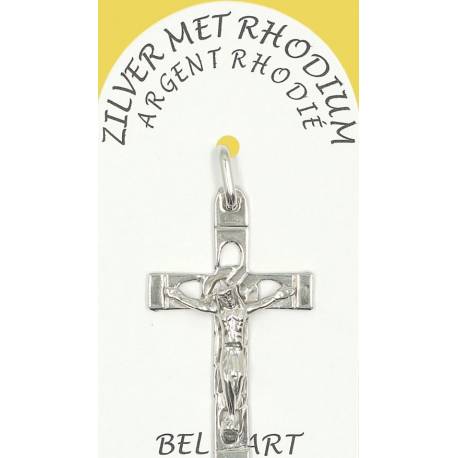 Croix Argent Rhodié - 36 X 21 mm