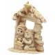 Heilige Familie in albaster 6,5x5,5x3 cm gouden versiering 