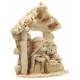 Heilige Familie in albaster 6,5x5,5x3 cm gouden versiering 