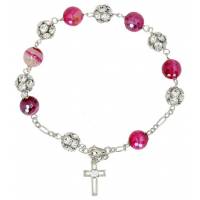 Armband-Tientje Zilver + Rhodium Agaat 8 mm 
