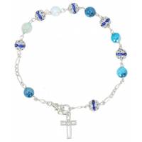 Armband-Tientje Zilver + Rhodium Agaat 6 mm 