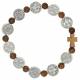 Armband op elastiek - medailles H Benedictus - hout 