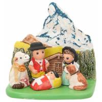 Crèche de Noël en terre cuite - "Crèche du monde" Suisse