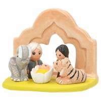 Kerststal Aardewerk - "Crèche du monde" Indië 