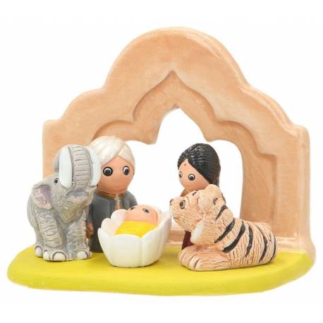 Crèche de Noël en terre cuite - "Crèche du monde" Inde