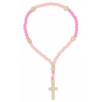 Chapelet s/élastique - Bicolore rose