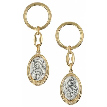 Porte-Clefs Ste Rita / St Christophe Bicolore