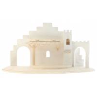 Houtsnijwerk stal (75 x 43 x 35cm) voor figuren van 15 cm 