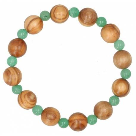 Bracelet sur élastique Aventurine / Olivier 12 mm