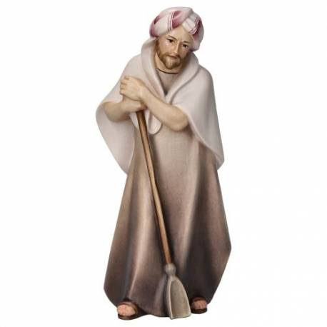 Berger avec une pelle pour crèche de Noël en bois Komet 12 cm