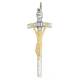 Croix Pape argentée 58 mm Christ doré