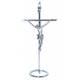 Croix sur Base - 20 cm - Métal Nickelé