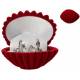 Ecrin rouge / Coquille + crêche