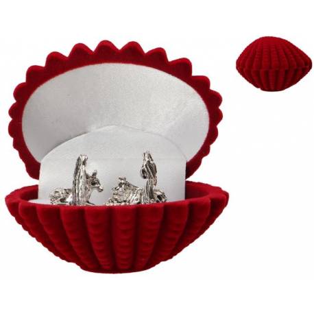 Ecrin rouge / Coquille + crêche