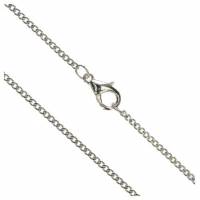 Ketting 50 cm + Karabijnhaak - Met. Verzilverd 
