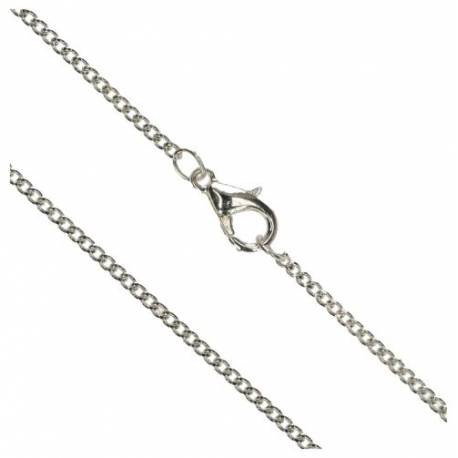Ketting 50 cm + Karabijnhaak - Met. Verzilverd 