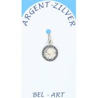 Médaille Argent émail - Vierge 10 mm
