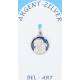 Médaille Argent émail - Vierge et enfant 14 mm