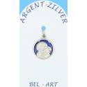 Medaille Zilver email - O.L.V. met kind 14 mm 