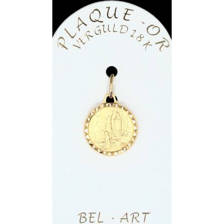 Médaille plaqué-or - Lourdes Appar. - 14 mm