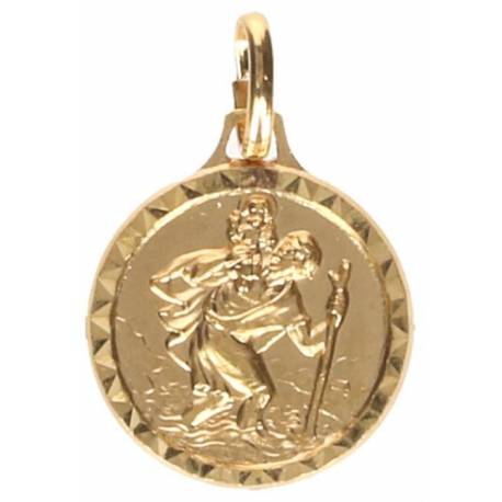 Medaille H Kristoffel - 14 mm - Metaal Verguld 