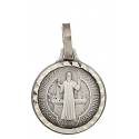 Medaille H Benedictus - 14 mm - Metaal Verzilverd 