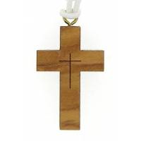 Croix s/cordon - 30 x 20 mm - Bois d'olivier