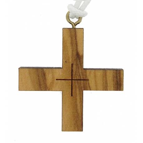 Kruisje op koord - 30 X 30 mm - Olijvenhout 