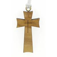 Croix s/cordon - 33 x 18 mm - Bois d'olivier
