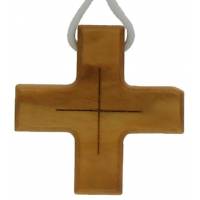 Croix s/cordon - 33 x 33 mm - Bois d'olivier