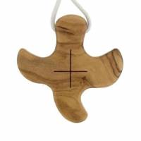 Croix s/cordon - 33 x 33 mm - Bois d'olivier