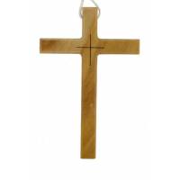Croix s/cordon - 89 x 58 mm - Bois d'olivier
