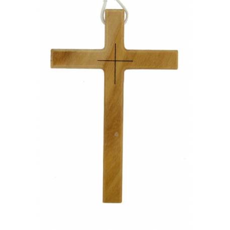 Croix s/cordon - 89 x 58 mm - Bois d'olivier