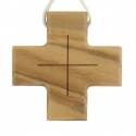 Croix s/cordon - 38 x 38 mm - Bois d'olivier