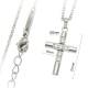 Croix 21 mm avec zircon et chaîne acier inoxydable