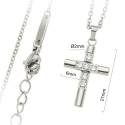 Croix 21 mm avec zircon et chaîne acier inoxydable