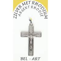Croix Argent Rhodié - 30 X 20 mm