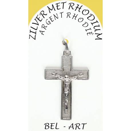 Croix Argent Rhodié - 30 X 20 mm