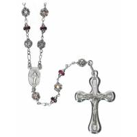 Chapelet Argent Rhodié Strass Multicolore 6 mm