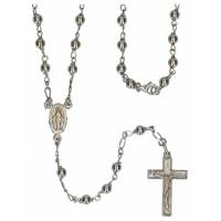 Rozenkrans Zilver + Rhodium - 4 mm + Karabijnhaak + Schrijn 