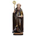 St Benoit + Corbeau + Calice Bois Sculpté 12 Cm Couleur