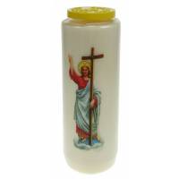 Noveenkaars / wit / Christus Verrijzenis 