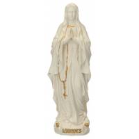 Statue 12 cm - Albâtre + Or - N. D. de Lourdes