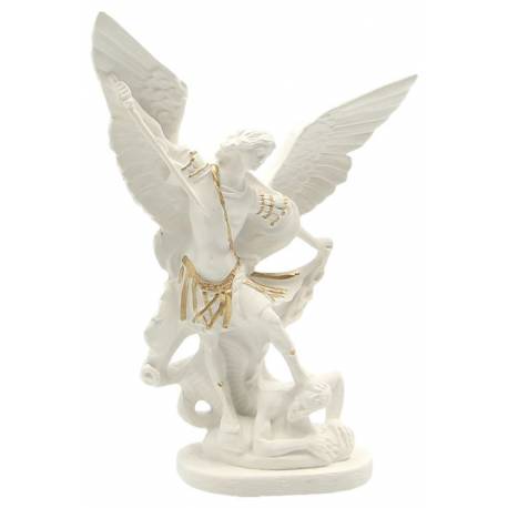 Statue 15 cm - Albâtre + Or - St Michel