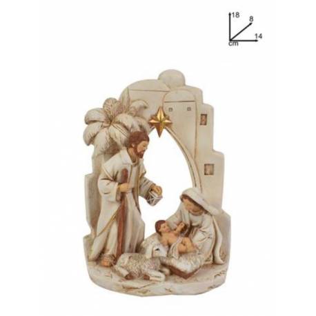 Witte kerststal van 18 cm 