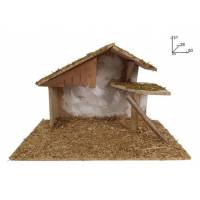 Klassieke lege kerststal voor kerstfiguren van 15 cm (50x26x31cm) 