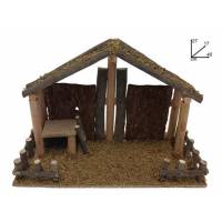 Cabane vide pour personnages de crèche de 15 cm (40x17x27cm)