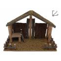 Cabane vide pour personnages de crèche de 15 cm (40x17x27cm)