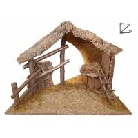 Klassieke lege kerststal voor kerstfiguren van 30 cm (70 x 38 x 51cm) 