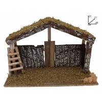 Cabane vide pour personnages de crèche de 15 cm (40x17x27cm)